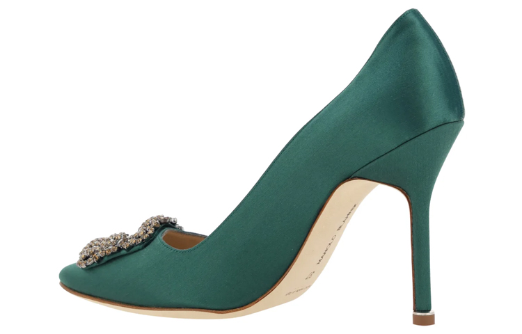 Shop (W) Manolo Blahnik Hangisi 'Gancu Kristal Swarovski Hijau' 323-2536-3017