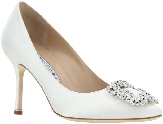 (W) Manolo Blahnik Hangisi 'Kasut Tumit Tinggi Kulit Putih Berhujung Runcing' 9XX-0317-1309 Lookbook (W) Manolo Blahnik Hangisi 'Kasut Tumit Tinggi Kulit Putih Berhujung Runcing' 9XX-0317-1309