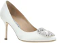 Lookbook (W) Manolo Blahnik Hangisi 'Kasut Tumit Tinggi Kulit Putih Berhujung Runcing' 9XX-0317-1309