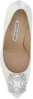 Shop (W) Manolo Blahnik Hangisi 'Kasut Tumit Tinggi Kulit Putih Berhujung Runcing' 9XX-0317-1309