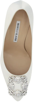 (W) Manolo Blahnik Hangisi 'Kasut Tumit Tinggi Kulit Putih Berhujung Runcing' 9XX-0317-1309 Shop (W) Manolo Blahnik Hangisi 'Kasut Tumit Tinggi Kulit Putih Berhujung Runcing' 9XX-0317-1309