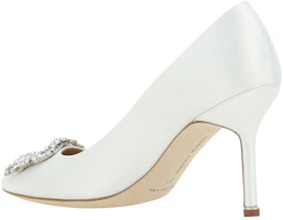 Purchase (W) Manolo Blahnik Hangisi 'Kasut Tumit Tinggi Kulit Putih Berhujung Runcing' 9XX-0317-1309