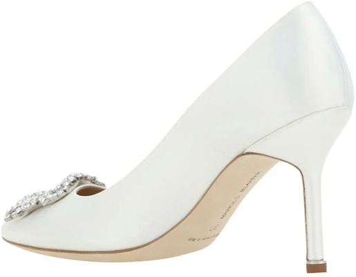 (W) Manolo Blahnik Hangisi 'Kasut Tumit Tinggi Kulit Putih Berhujung Runcing' 9XX-0317-1309 Purchase (W) Manolo Blahnik Hangisi 'Kasut Tumit Tinggi Kulit Putih Berhujung Runcing' 9XX-0317-1309