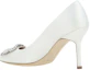 Purchase (W) Manolo Blahnik Hangisi 'Kasut Tumit Tinggi Kulit Putih Berhujung Runcing' 9XX-0317-1309