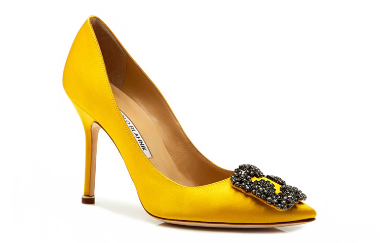 (W) Manolo Blahnik Hangisi 'Yellow Crystal Buckle' 圖 2