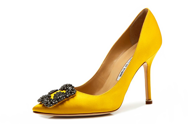 (W) Manolo Blahnik Hangisi 'Yellow Crystal Buckle' 圖 3