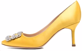 (Women) Manolo Blahnik Hangisi 'Yellow Satin' 9XX-0367-7307 (Women) Manolo Blahnik Hangisi 'Yellow Satin' 9XX-0367-7307