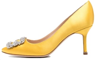 (Women) Manolo Blahnik Hangisi 'Yellow Satin' 9XX-0367-7307 (Women) Manolo Blahnik Hangisi 'Yellow Satin' 9XX-0367-7307