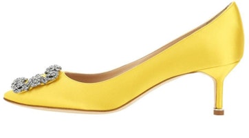 (Women) Manolo Blahnik Hangisi 'Yellow Satin' 9XX-0661-7307 (Women) Manolo Blahnik Hangisi 'Yellow Satin' 9XX-0661-7307