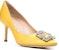 (W) Manolo Blahnik Hangisi 'Kuning Satin' 9XX-0367-7307