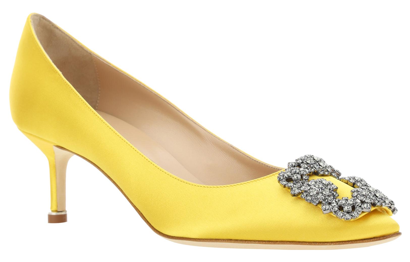 Order (W) Manolo Blahnik Hangisi 'Satin Kuning' 9XX-0661-7307