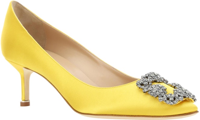 (W) Manolo Blahnik Hangisi "黄色缎面" 9XX-0661-7307 Order (W) Manolo Blahnik Hangisi "黄色缎面" 9XX-0661-7307