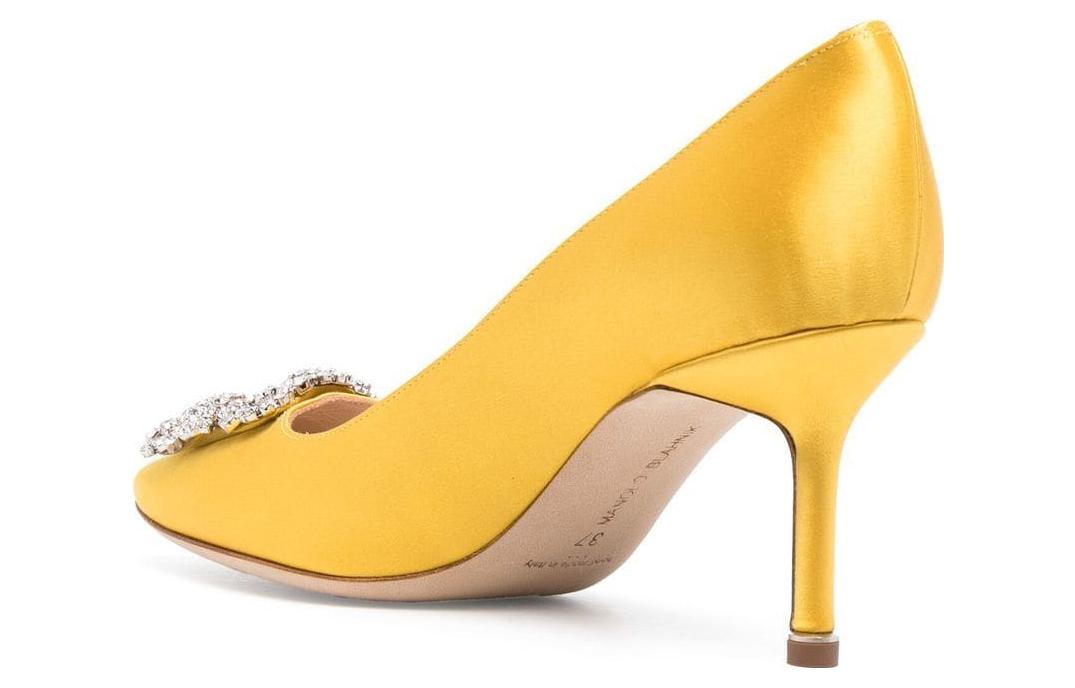 Lookbook (Women) Manolo Blahnik Hangisi 'Yellow Satin' 9XX-0367-7307