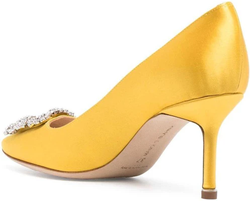 (Women) Manolo Blahnik Hangisi 'Yellow Satin' 9XX-0367-7307 Lookbook (Women) Manolo Blahnik Hangisi 'Yellow Satin' 9XX-0367-7307
