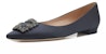(W) Manolo Blahnik Hangisi Flat 'Kelabu Gelap Kristal Gesper' 9XX-0348-0038