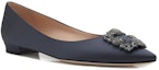 Shop (W) Manolo Blahnik Hangisi Flat 'Kelabu Gelap Kristal Gesper' 9XX-0348-0038