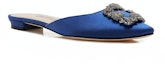 Lookbook (W) Manolo Blahnik Hangisi Flat 'Navy Satin' - Kasut Rata Satin Navy 9XX-0732-0054