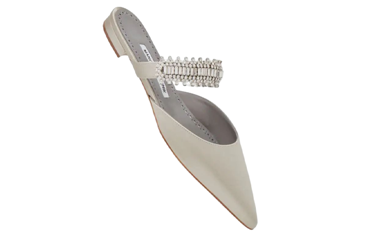 (W) Manolo Blahnik Hangisi Flats 'Light Grey Crystal' 圖 4