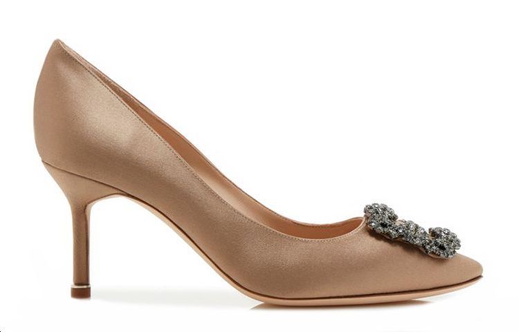 (W) Manolo Blahnik Hangisi High Heel 'Beige Satin' 圖 2