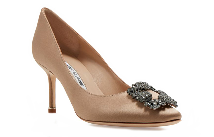 (W) Manolo Blahnik Hangisi High Heel 'Beige Satin' 圖 3