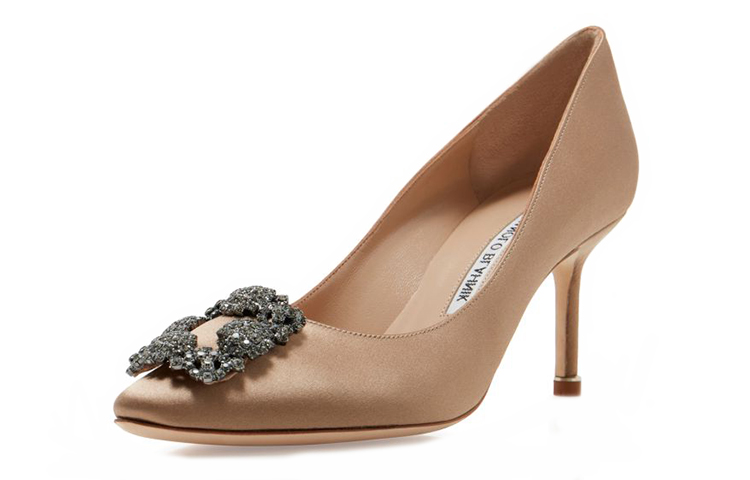 (W) Manolo Blahnik Hangisi High Heel 'Beige Satin' 圖 4