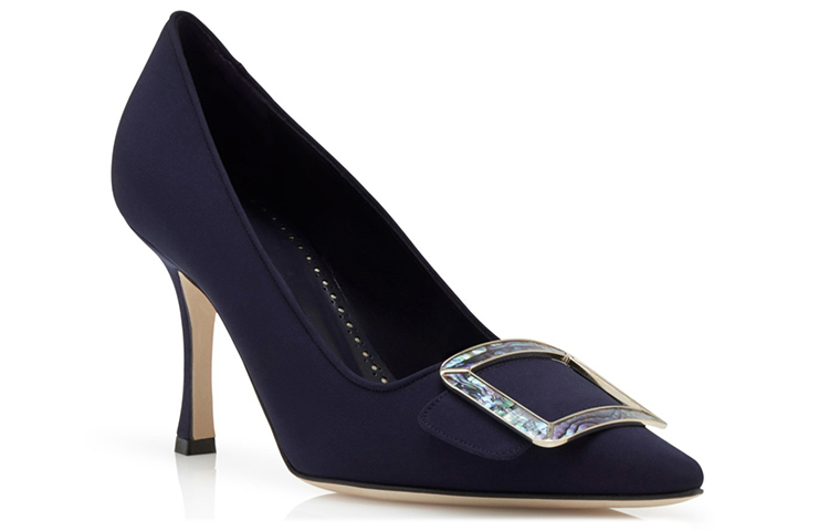(W) Manolo Blahnik Hangisi High Heel 'Black Blue Velvet' 圖 2