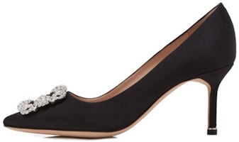 (Women) Manolo Blahnik Hangisi High Heel 'Black Crystal Buckle' 9XX-0316-0053 (Women) Manolo Blahnik Hangisi High Heel 'Black Crystal Buckle' 9XX-0316-0053