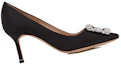 Order (W) Manolo Blahnik Hangisi Tumit Tinggi 'Gancu Kristal Hitam' 9XX-0316-0053