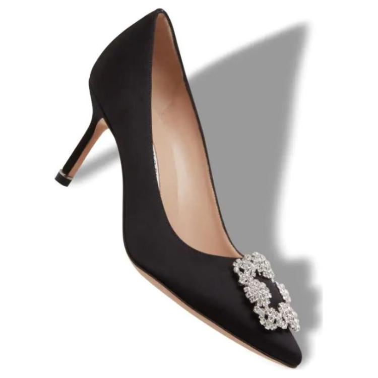 Lookbook (W) Manolo Blahnik Hangisi Tumit Tinggi 'Gancu Kristal Hitam' 9XX-0316-0053