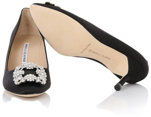 (W) Manolo Blahnik Hangisi Tumit Tinggi 'Gancu Kristal Hitam' 9XX-0316-0053 Purchase (W) Manolo Blahnik Hangisi Tumit Tinggi 'Gancu Kristal Hitam' 9XX-0316-0053