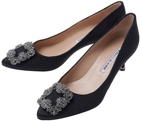 (W) Manolo Blahnik Hangisi Hak Tinggi 'Beludru Hitam Gesper Kristal' 9XX0661-0015 Shop (W) Manolo Blahnik Hangisi Hak Tinggi 'Beludru Hitam Gesper Kristal' 9XX0661-0015