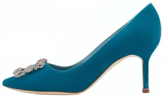 (Women) Manolo Blahnik Hangisi High Heel 'Blue Velvet' 319-0995-0006 (Women) Manolo Blahnik Hangisi High Heel 'Blue Velvet' 319-0995-0006
