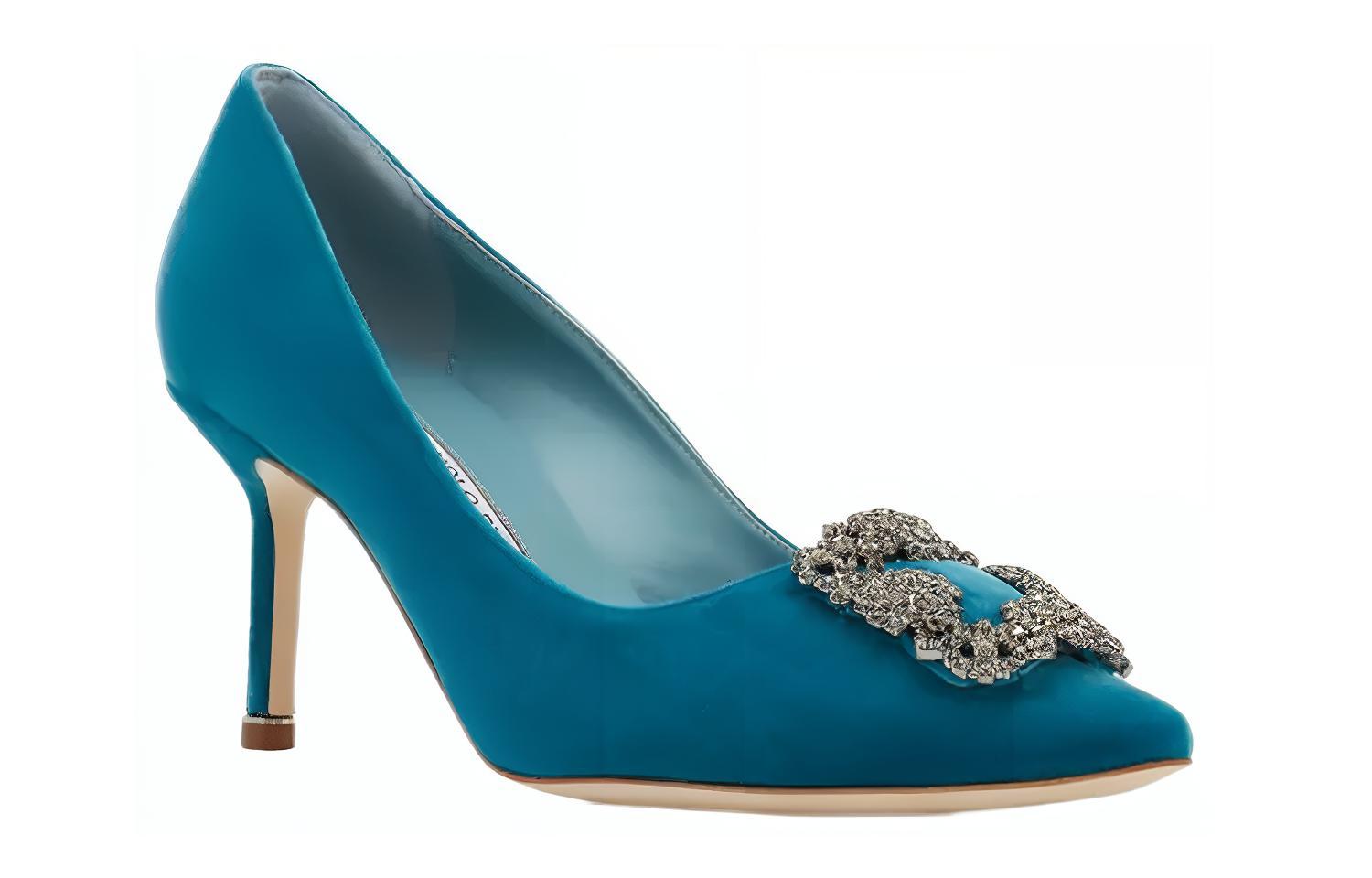 (W) Manolo Blahnik Hangisi High Heel 'Blue Velvet' 圖 3