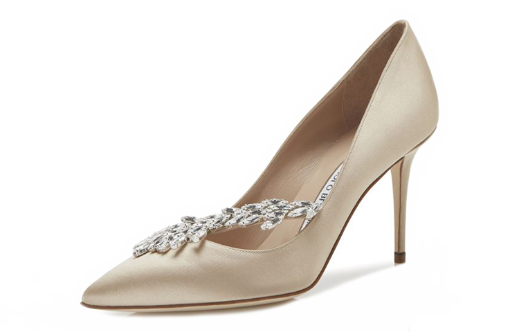 (W) Manolo Blahnik Hangisi High Heel 'Champagne Crystal Leaf' 圖 4