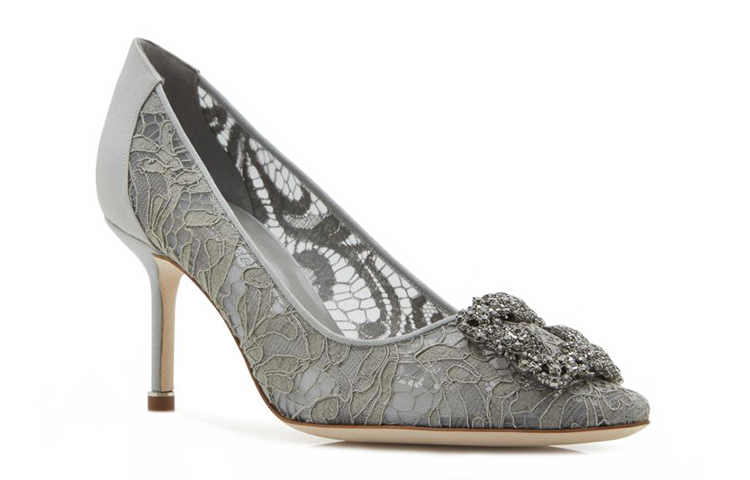 (W) Manolo Blahnik Hangisi High Heels 'Crystal Buckle Grey' 圖 2
