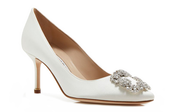 (W) Manolo Blahnik Hangisi High Heels 'Crystal Buckle White' 圖 3