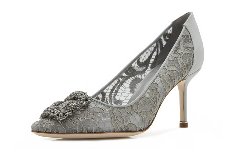 (W) Manolo Blahnik Hangisi High Heels 'Crystal Buckle Grey' 圖 3