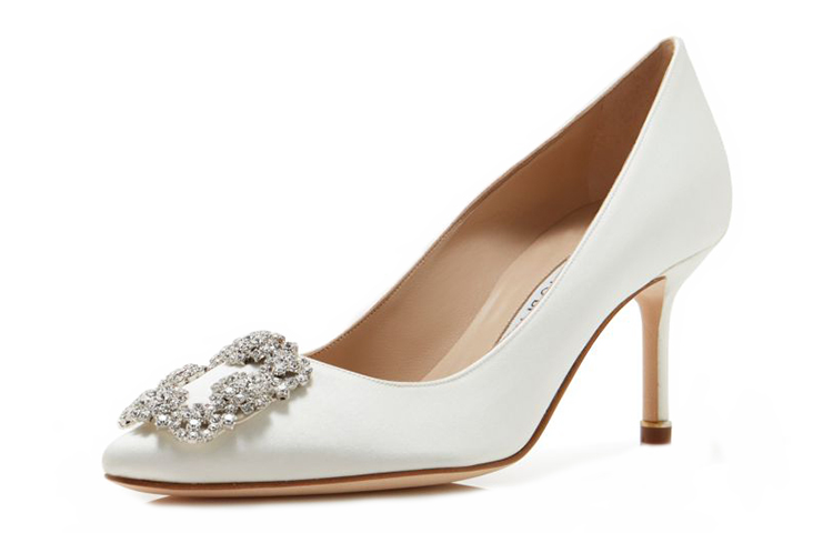 (W) Manolo Blahnik Hangisi High Heels 'Crystal Buckle White' 圖 4