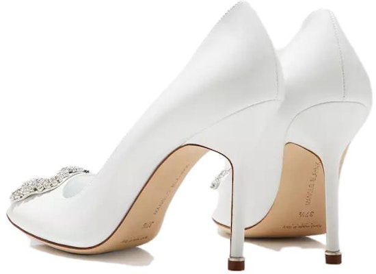 (W) 마놀로 블라닉 항기시 크리스탈 버클 흰색 가죽 하이힐 121-1656-0001 Shop (W) 마놀로 블라닉 항기시 크리스탈 버클 흰색 가죽 하이힐 121-1656-0001