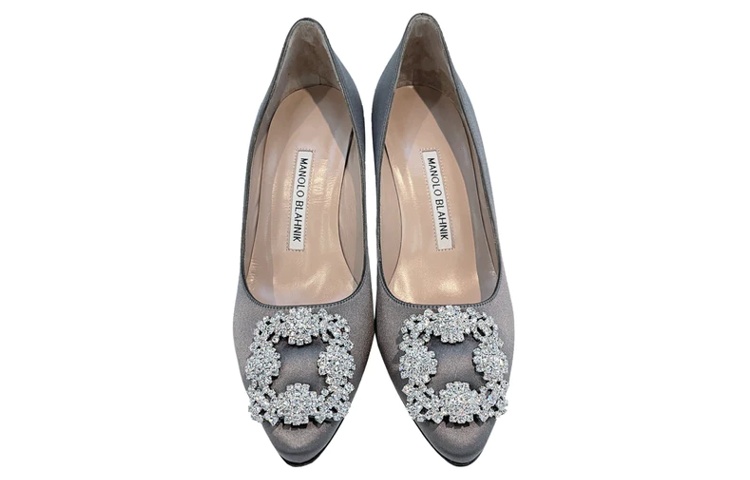 (W) Manolo Blahnik Hangisi High Heels 'Grey Crystal Buckle' 圖 4