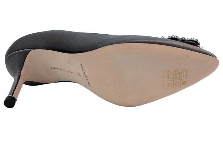 (W) Manolo Blahnik Hangisi High Heels 'Grey Crystal Buckle' 圖 5