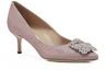 Order (W) Manolo Blahnik Hangisi Tumit Tinggi 'Kristal Buckle Merah Jambu Muda' 9XX-0598-0012