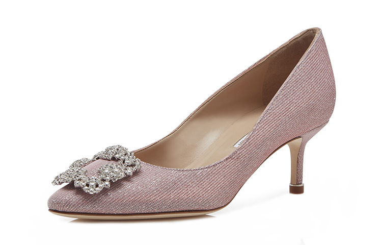 Lookbook (W) Manolo Blahnik Hangisi Tumit Tinggi 'Kristal Buckle Merah Jambu Muda' 9XX-0598-0012