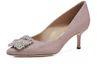 Lookbook (W) Manolo Blahnik Hangisi Tumit Tinggi 'Kristal Buckle Merah Jambu Muda' 9XX-0598-0012