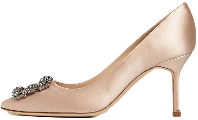 (Women) Manolo Blahnik Hangisi High Heels 'Nude Crystal Buckle' 9XX-0662-2504 Buy (Women) Manolo Blahnik Hangisi High Heels 'Nude Crystal Buckle' 9XX-0662-2504