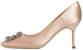 (W) Manolo Blahnik Hangisi Tumit Tinggi 'Nude Crystal Buckle' 9XX-0662-2504