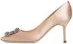 Buy (W) Manolo Blahnik Hangisi Tumit Tinggi 'Nude Crystal Buckle' 9XX-0662-2504