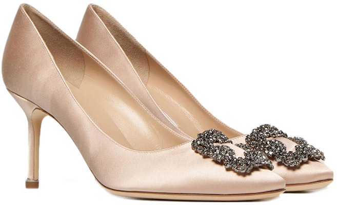 (Women) Manolo Blahnik Hangisi High Heels 'Nude Crystal Buckle' 9XX-0662-2504 Lookbook (Women) Manolo Blahnik Hangisi High Heels 'Nude Crystal Buckle' 9XX-0662-2504