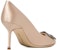 (W) Manolo Blahnik Hangisi Tumit Tinggi 'Nude Crystal Buckle' 9XX-0662-2504