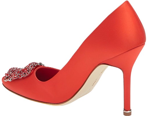 (W) 마놀로 블라닉 항기시 레드 새틴 크리스탈 힐 9XX-0664-6049 Shop (W) 마놀로 블라닉 항기시 레드 새틴 크리스탈 힐 9XX-0664-6049